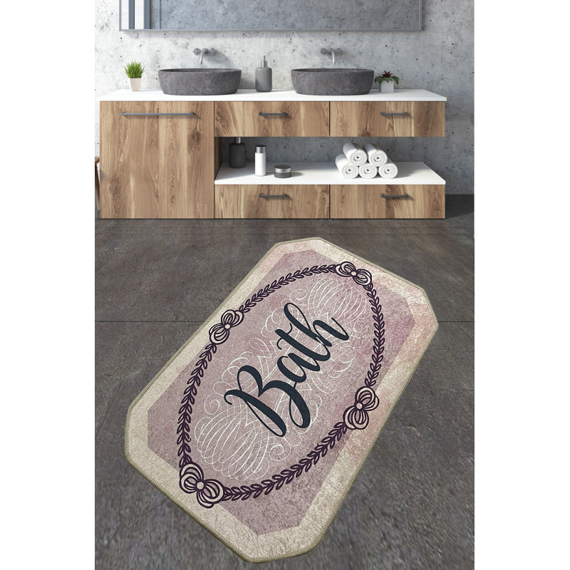 Tapis de bain antibactérien, antidérapant, 2,3 x 4,0 pieds | 100% polyester, hauteur des poils: 0,4 pouce, 20,5 oz / pied carré | Lavable à la machine, facile d'entretien, parfait pour la sécurité et le confort de la salle de bain | Durable et élégant pour la maison