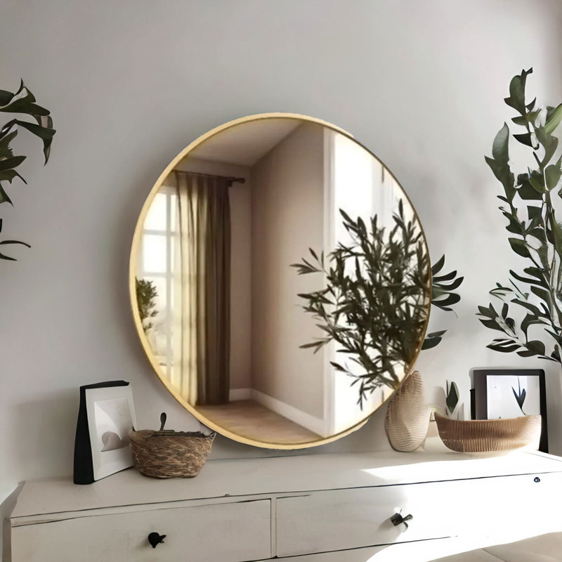 80CM Round Wall Gold Mirror For Bedroom Living Room, 80cm x 80cm