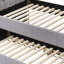 Panneaux latéraux roulés pour lit de jour et lit gigogne en tissu gris, capacité de poids de 660 lb avec bouton simple, roulettes