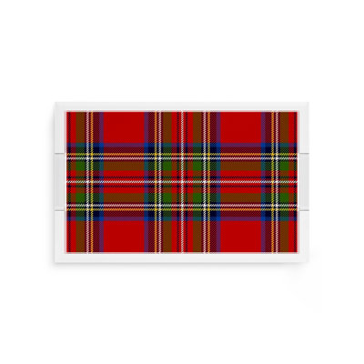 Christmas Tartan Red Acrylic Rectangle Decorative Tray