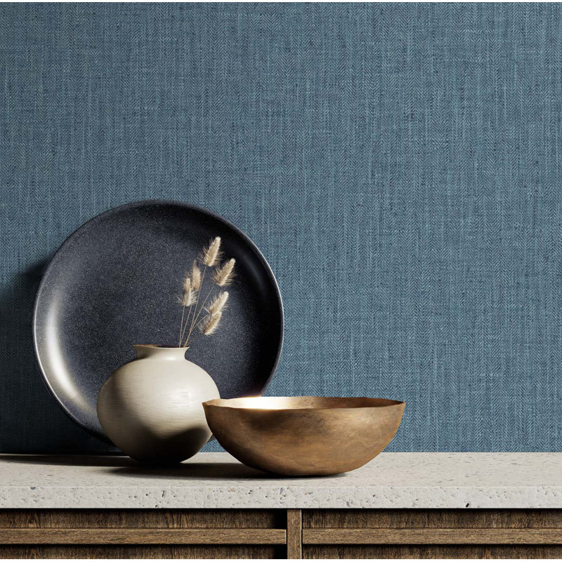 Tedlar Vinyl Wallpaper Roll, Washed Blue