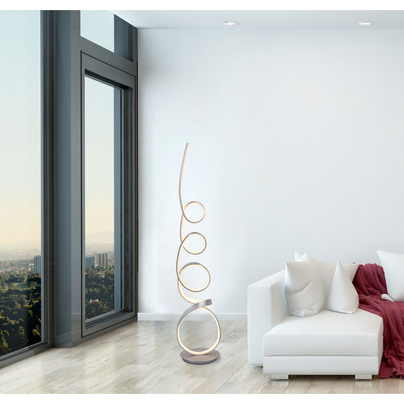 Mozart Il 61'' LED Novelty Floor Lamp, Anodized Aluminium