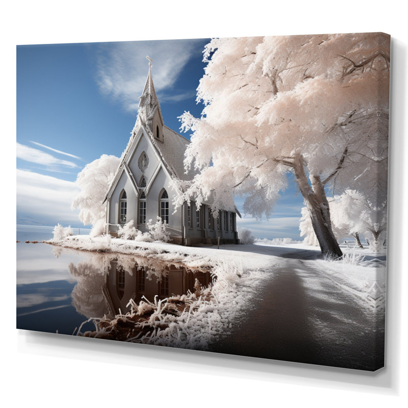 Église de la Grâce Divine, H 30 po x l 40 po x P 1,5 po, Toile tendue