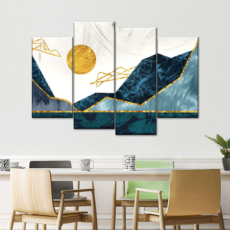 «Sunny Abstract Mountains», reproduction sur toile, H 32 po x l 52 po