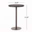 Table de bar 26 po ronde en PE, fabrication robuste en fer, fabriquée à la main pour la table de loisirs en plein air