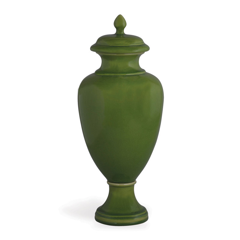 Handcrafted Apple Green Porcelain Novelty Vase with Lid