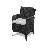 Dubose 4 Seater Rattan Round Dining Set with Grey LED Premium Parasol - Black