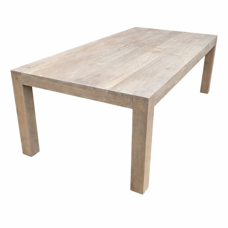 Alaistair Solid Wood Dining Table, Distressed New White Wash