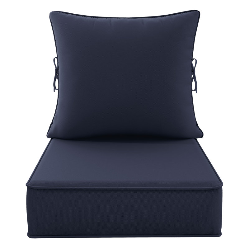 Outdoor 6.5" Thick Deep Seating Seat/Back Cushion, Navy