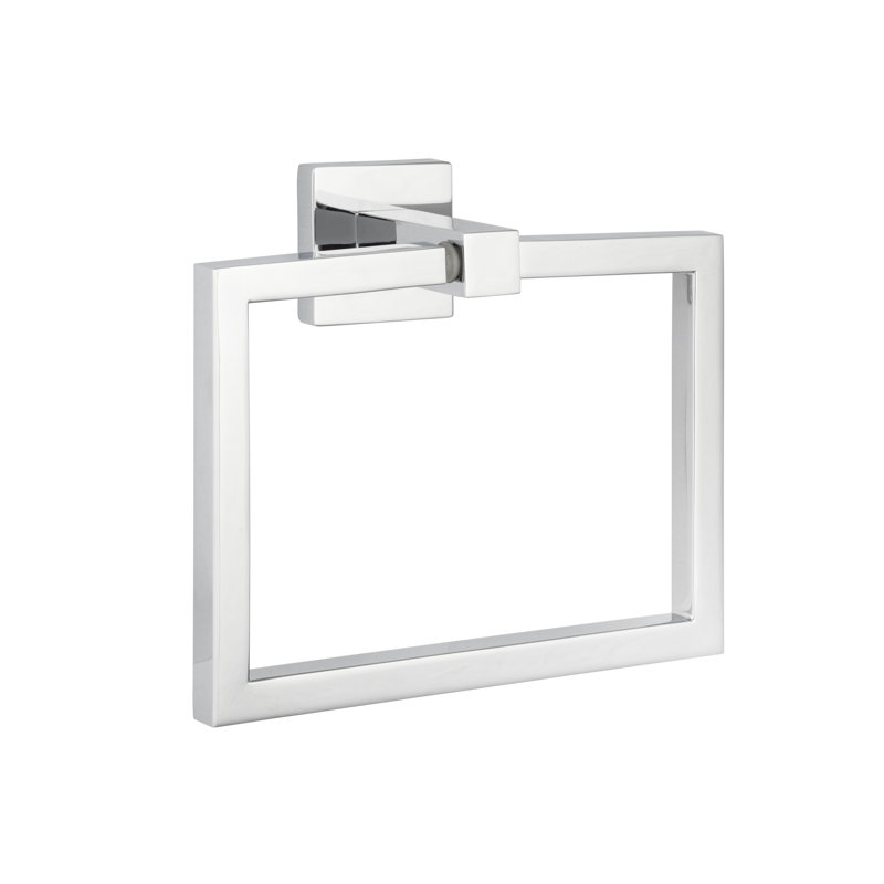 Vlora Solid Brass Towel Ring, Polished Chrome