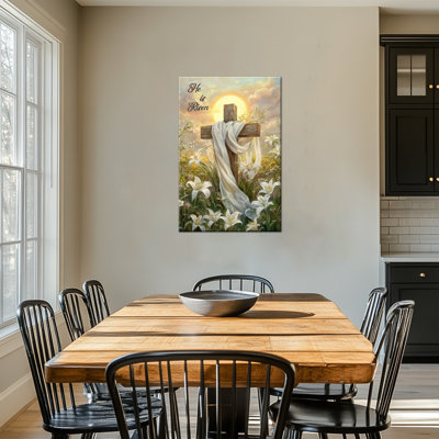  Pâques, décoration murale sur toile, art chrétien inspirant, Jésus-Christ, peinture, image de la croix, lumière, croix, lumière, œuvre d'art, décor, 24 x 32 pouces