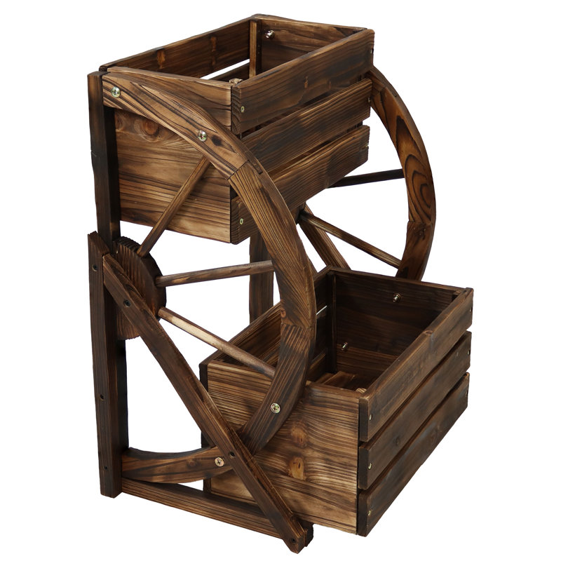 Support pour plante en bois Brenda, Brun