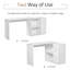 Bureau d'ordinateur en L, bureau d'angle rotatif à 180 ° avec tablettes de rangement-2070345792