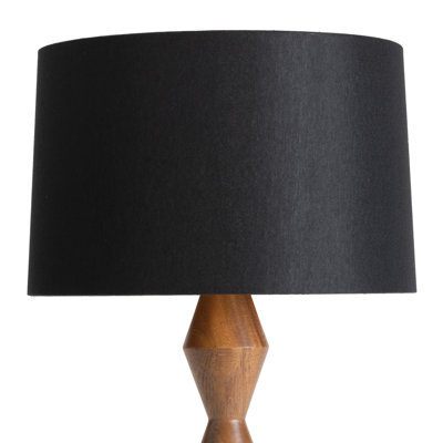 Crew Walnut Buffet Lamp (Black Shade)