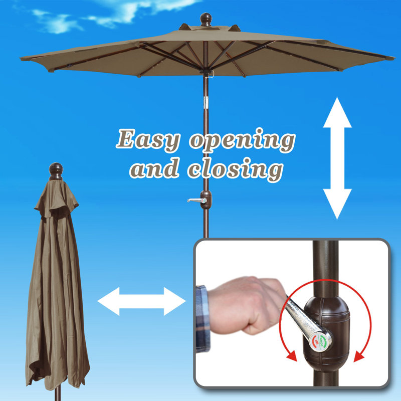 Parasol à DEL incliné pour l'extérieur, Gris
