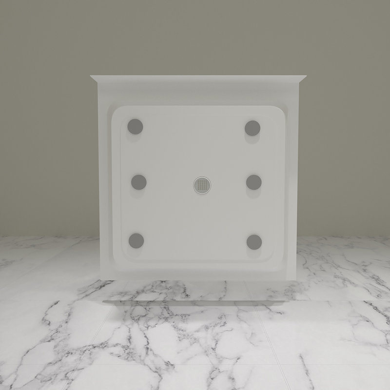 36 x 36 - Drain central - Seuil simple - Base de douche en acrylique