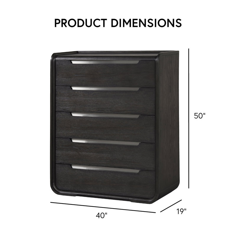 Barry 5-Drawer Chest, Black
