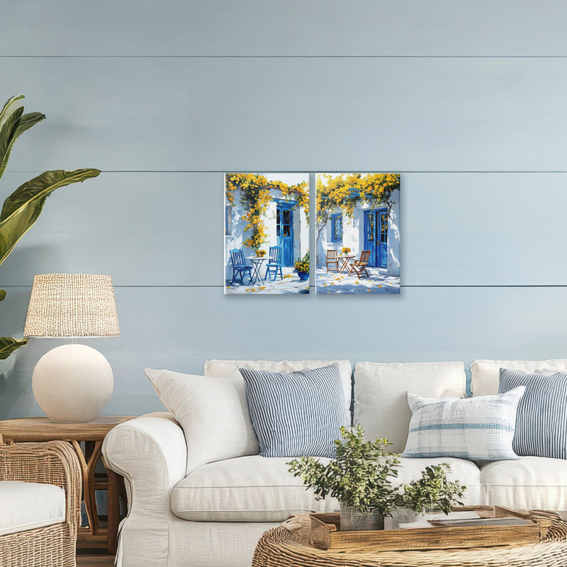 Ensemble de 2 toiles ensoleillées pour patio, design par Raymond Powers, H 24 po x l 16 po
