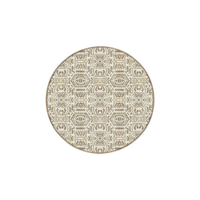 Tapis beige / gris en chenille / polyester tissé à la main Leeza