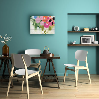 Yvette St. Amant Abstract Floral Wood Slat Art