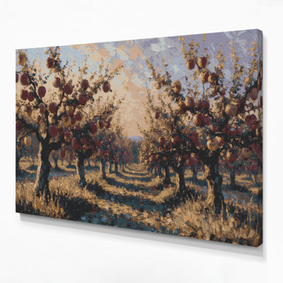 «Farm Apple Trees», art mural sur toile brune