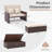 68" Wicker Outdoor Daybed Adjustable Loveseat With Storage Ottomans And Cushions-1798076732