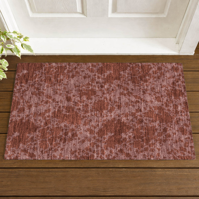 Machine Washable Indoor/Outdoor Chantille ACN2919 Abstract Rug, Burgundy, 2'6" x 3'10"