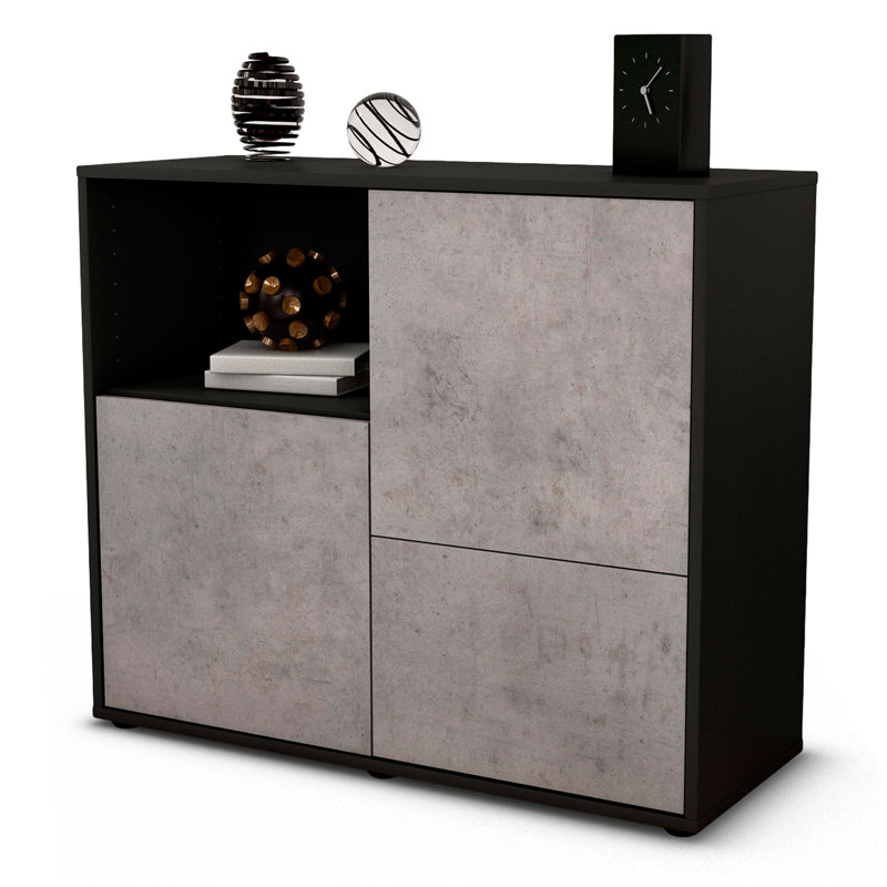 Powhattan 92cm Sideboard, Anthracite/Concrete