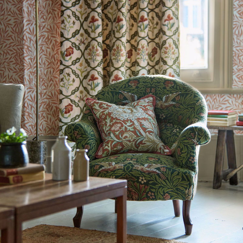 Emery Walker's House Trent Fabric, Madder/Webb's Blue