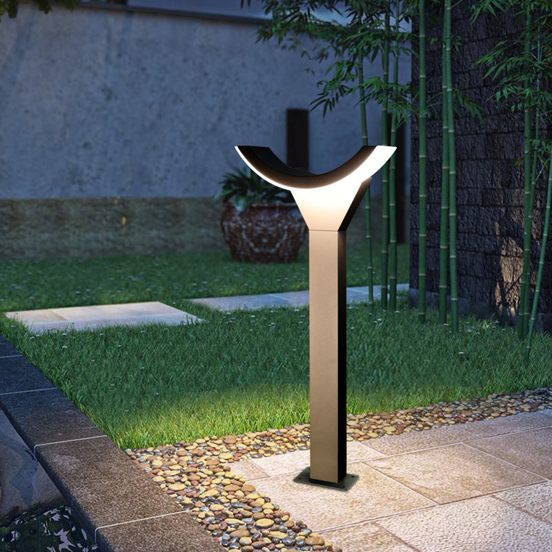 Light Outdoor Pathway Lights LED Lantern 23.6 IN IP54 Waterproof Garden Modern Landscape Lighting, Black