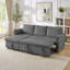 Canapé-causeuse avec méridienne, conception modulaire convertible, fonction de rangement, lit escamotable et dossier inclinable pour une vie confortable-631440543