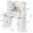 Makeup Vanity Desk With 3-Color LED Lighted Mirror & Power Outlet
