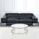 Ceno 36" Glass And Steel Round Coffee Table With Shelf