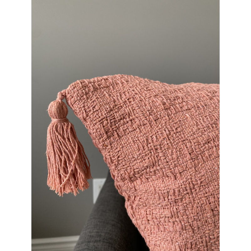 Housse de coussin d'intérieur en polyester , Rose