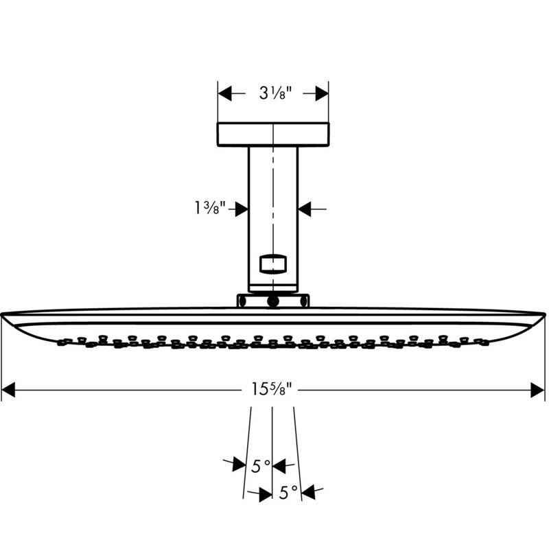 Pomme de douche au plafond PuraVida, Chrome / Blanc