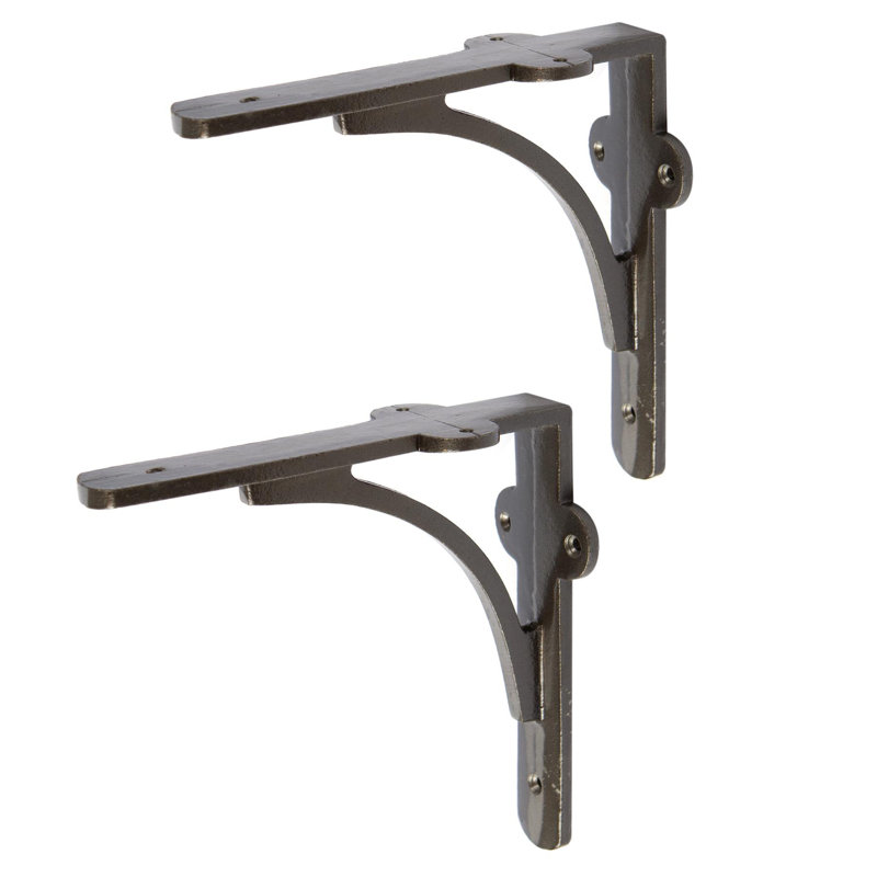 Hammer & Tongs - Curved Iron Shelf Bracket - D150mm - Raw