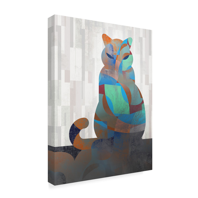 Colorful Cat Silhouette Gallery-Wrapped Canvas Art, 18 x 24