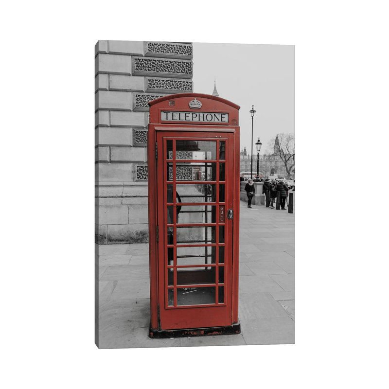 London Red Phone Box - Wrapped Canvas Print, 66.04 cm H x 45.72 cm W x 1.91 cm D