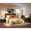 Lit plateforme Beatrica King Size en velours côtelé noir avec tête de lit à oreilles et sommier à lattes en bois-812003053-812003049