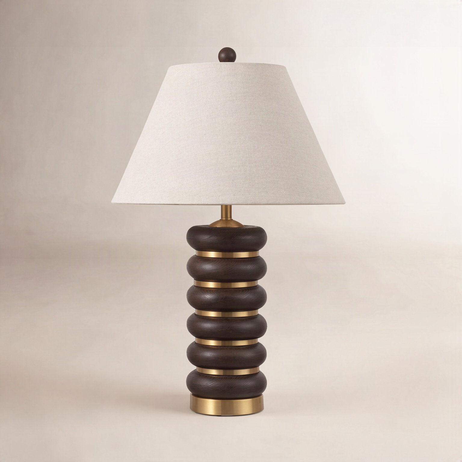 Brea Table Lamp, Dark Brown/Brass