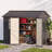 8x5.7 FT Steel Storage Shed with Windows & Lockable Doors – Secure Backyard Storage Solution