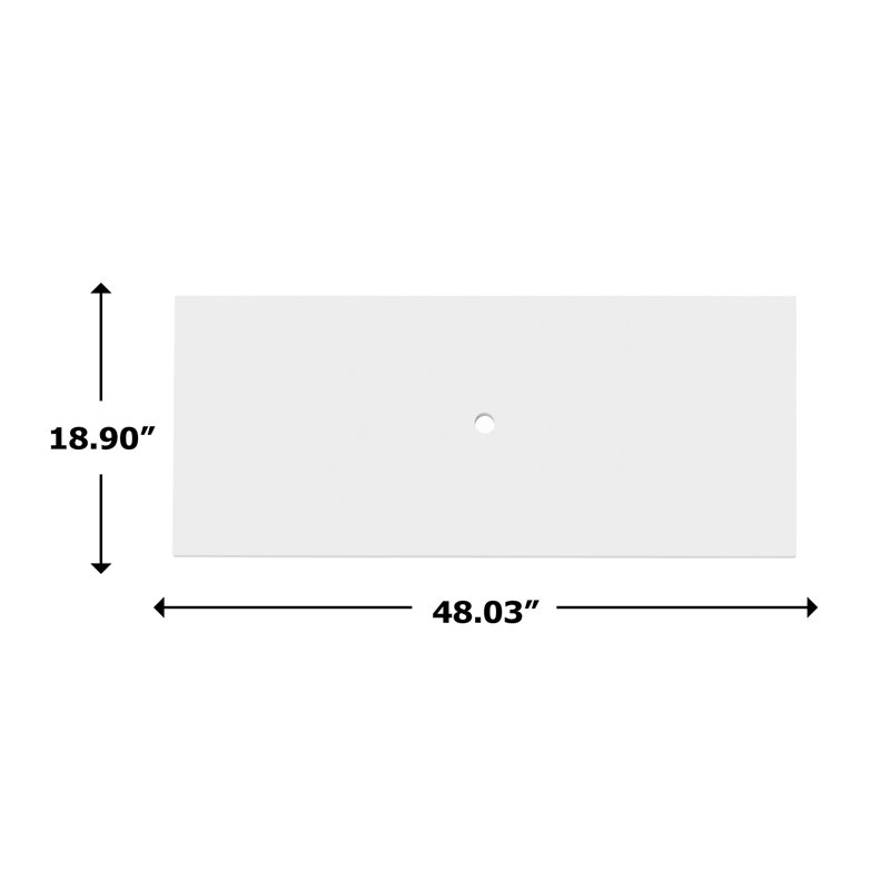 Plateau de meuble-lavabo moderne 48 "pour lavabo à vasque - blanc