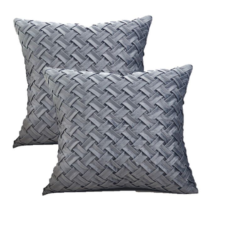 Housse de coussin Velvet Weave, gris