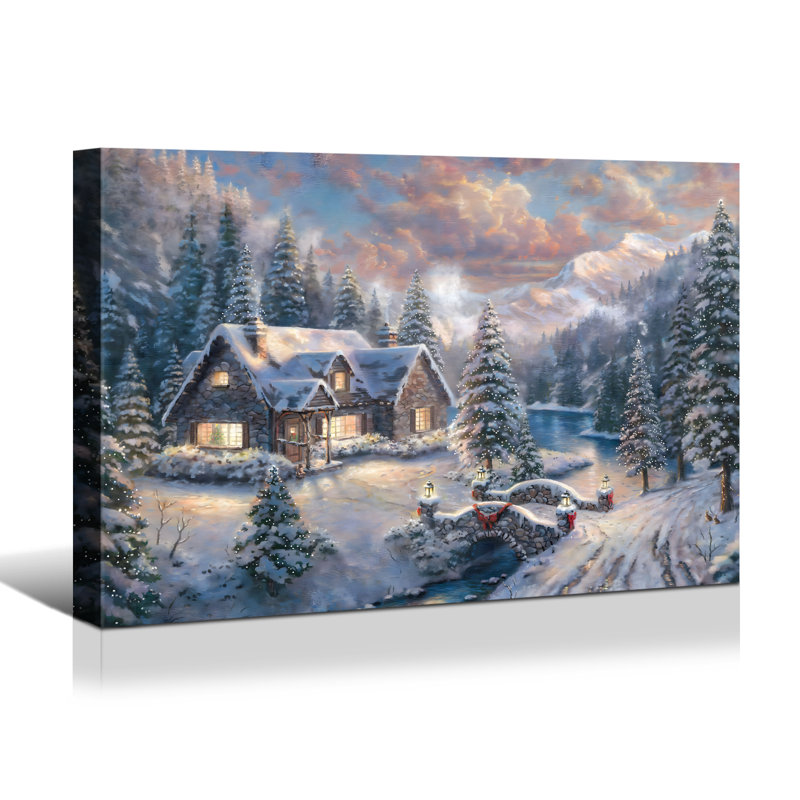 Toile encadrée, décoration murale, peinture de Noël, décoration de maison d'hiver, cadeau pour Noël, bureau, salle à manger, salon, salle de bain, décoration de chambre à coucher