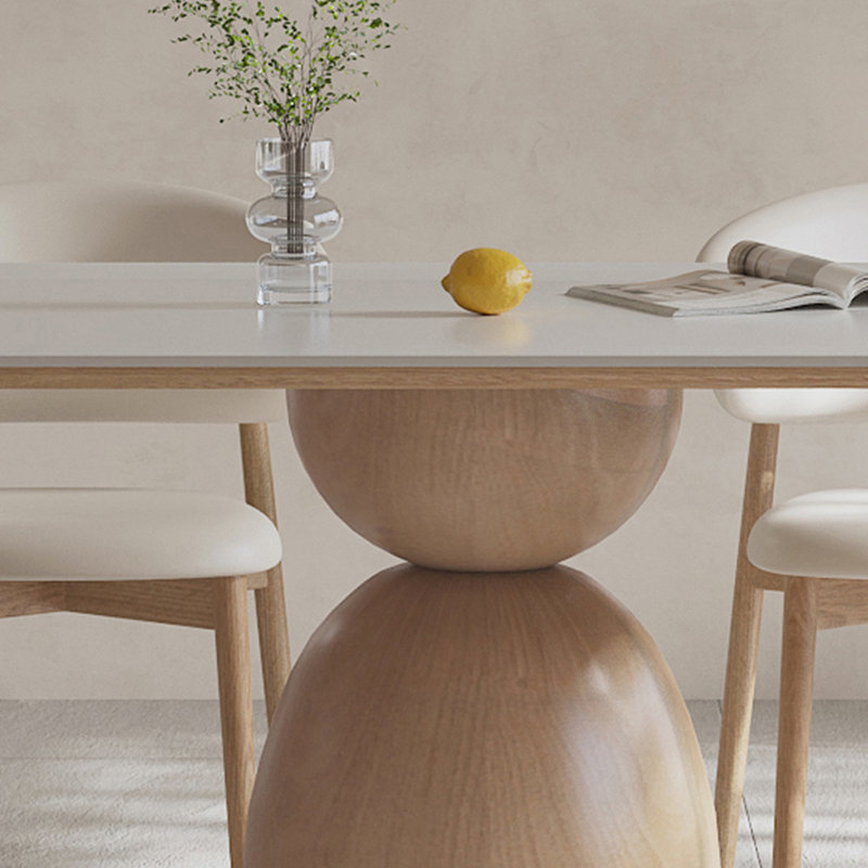 Table de salle à manger en ardoise de style crème, H 29,52 po x L 62,99 po x l 31,49 po