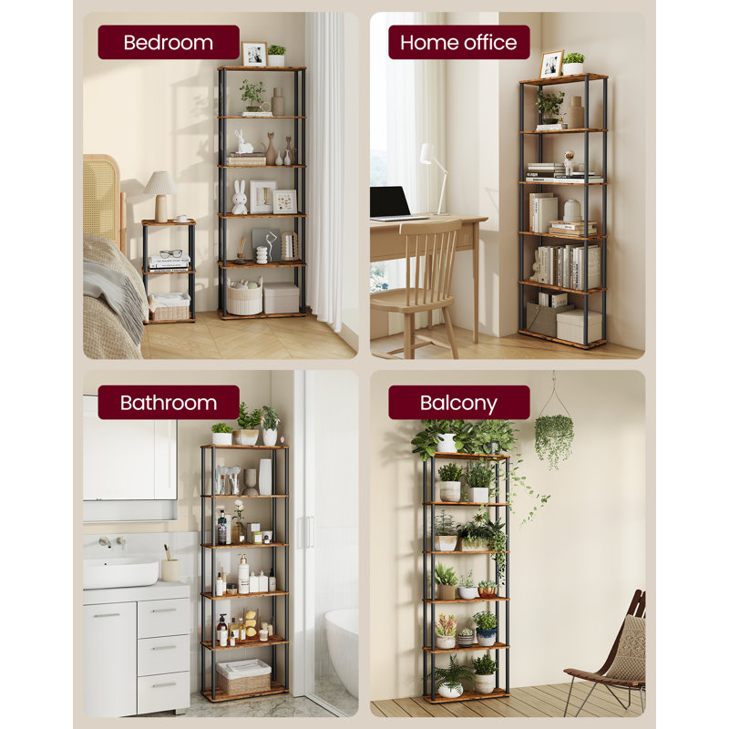 60cm W Steel Etagere Bookcase, (6 Shelves) 173.4"H x 60"W x 23.8"D