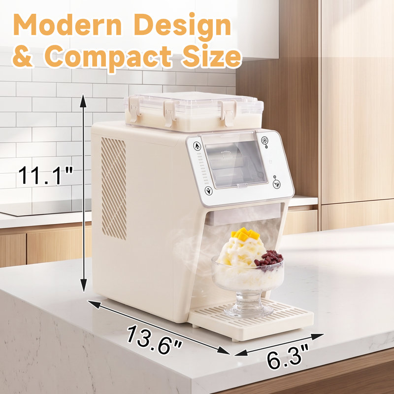 Machine à neige fondue avec 8 vitesses, mode auto-nettoyage, ramasse-gouttes amovible, réservoir de 26 oz, pas de pré-congélation pour les boues, etc.