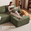 Canapé modulaire en velours côtelé de 94,5 po de largeur avec méridienne en L, siège profond, sans assemblage requis, vert-130040002-130040007