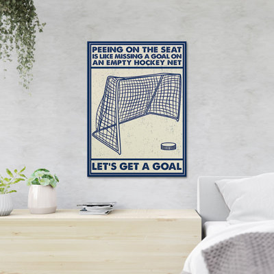 Hockey Goal - Let's Get A Goal - 1 Piece Rectangle Graphic Art Print On Wrapped Canvas