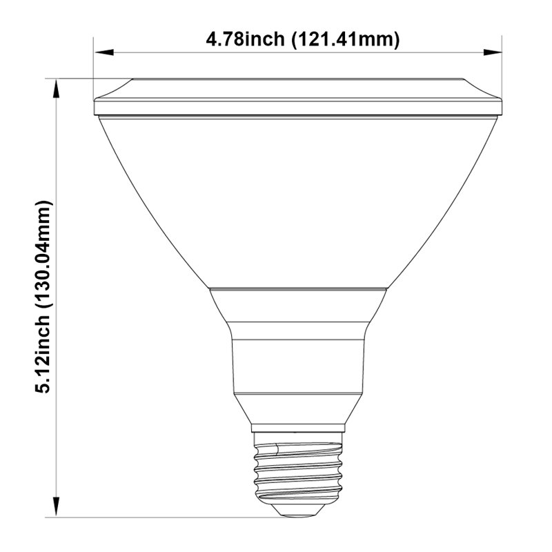Ampoule DEL PAR38 18 W à intensité variable, 120 W Eqv. Projecteur, 3000K blanc chaud 1250LM